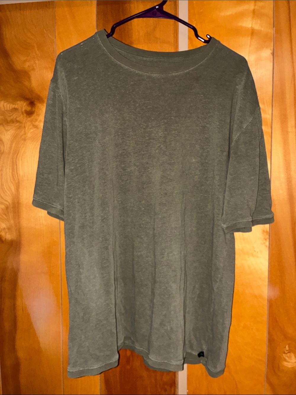 Hemp shirt Men's Relaxed Crew Neck T-Shirt in Olive